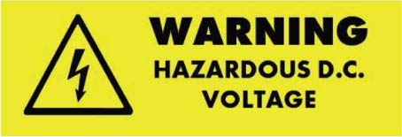 warning hazardous dc voltage 5033